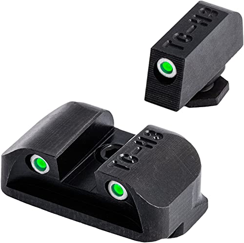 TruGlo Tritium Pro Glow in the Dark Compact Gun Hunting Glock Pistol Sight with Maximum Bright Sights for Glock Sidearm 17, 19, 22, 23, 24, 26, and 27