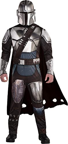 Amscan Mandalorian (Season 2) Halloween Costume for Adults, Star Wars, Standard Size, with Mask, Jumpsuit, Belt and Cape