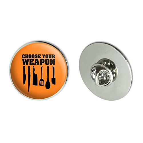 Choose Your Weapon Chef Baker Kitchen Tools Knife Spatula Metal 1.1' Tie Tack Hat Lapel Pin Pinback