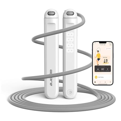 Jump Rope, Tangle free rapid speed jump ropes with counter for fitness for women,Skipping rope with app for fitness men, women's home exercise, workout, fitness gifts for adults, Kids