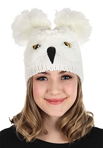 elope Women's Harry Potter Hedwig Owl Pom Knit Beanie Hat for Adults White