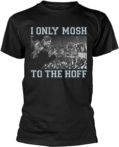 Charcoa David Hasselhoff I Only Mosh to The Hoff Black Mens T Shirts-Black-XL