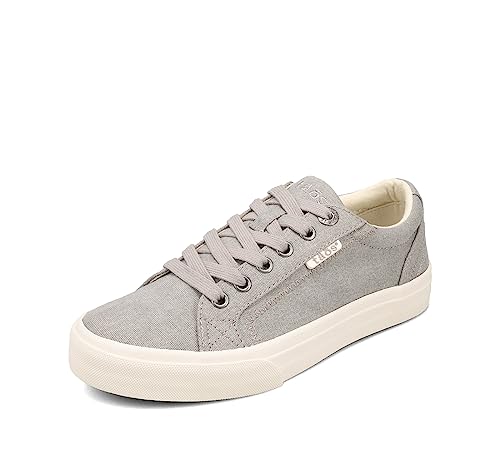 Taos Plim Soul Women's Sneaker-Stylish Platform Sneaker with Curves & Pods Removable Footbed, Arch Support, Classic Design for Everyday Fashion, All Day Comfort Grey Wash Canvas 7 (M) US