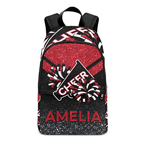 Yeshop Cheerleader Red Personalized Backpack for Teen Boys Girls,Custom Travel Backpack Bookbag Casual Bag Name Gift