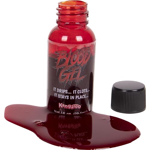 Kangaroo - Fake Blood Washable for Halloween Costumes, Theatre Play, Cosplays - Fake Blood Makeup Imitates Bleeding Wounds, Cuts - Zombie Vampire Costume Blood - 1oz