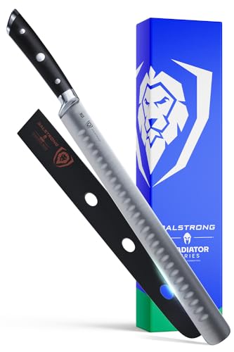 Dalstrong Slicing Knife - 12 inch - Gladiator Series Elite - Granton Edge - Forged High-Carbon German Steel Knife - G10 Handle - w/Sheath - Slicer - NSF Certified