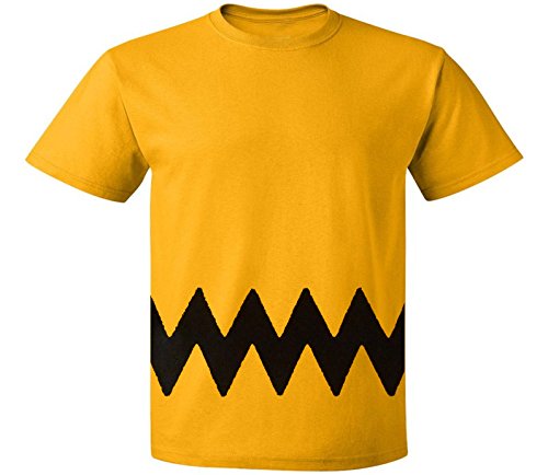 Custom Kingdom Mens Peanuts Charlie Brown T-Shirt (Medium),Yellow