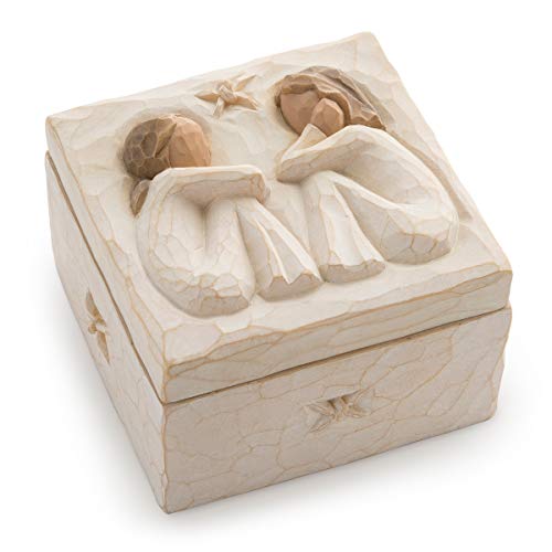 Willow Tree Friendship Keepsake Box, Forever True, Forever Friends, Holds Jewelry and Treasures, Carving of Best Friends or Sisters, Sculpted Hand-Painted Keepsake Box