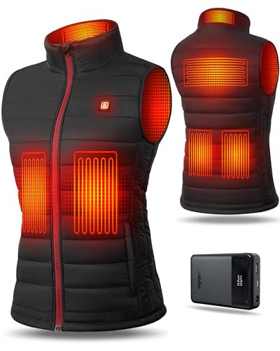 UNBON Heated Vest Women with Battery Pack, Women's Heated Vest Rechargeable Lightweight Electric Vest for Women Heating Vest