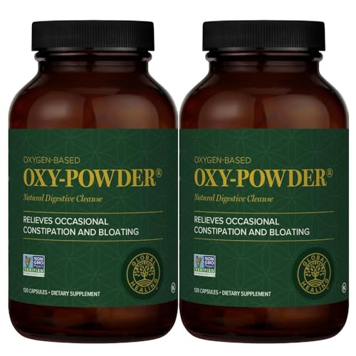 Global Healing Center Oxy-Powder Colon Cleanse Detox - Oxygen Based Safe and Natural Intestinal Cleanser, 120 Count (Pack of 2)