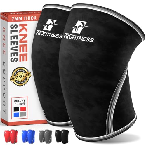 Knee Sleeve for Men & Women - Neoprene Knee Sleeve Provides Knee Support for Women & Men Ideal Heavy-Lifting, Squats, Gym Workouts | Black - Large