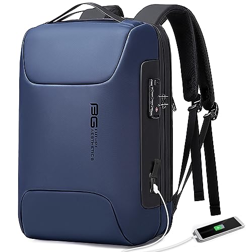 BANGE Anti Theft Business Backpack Fits 15.6 Inch Laptop,Lock Backpack with USB3.0 Charging Port for Office Work,Slim Laptop Backpack for Men and Women