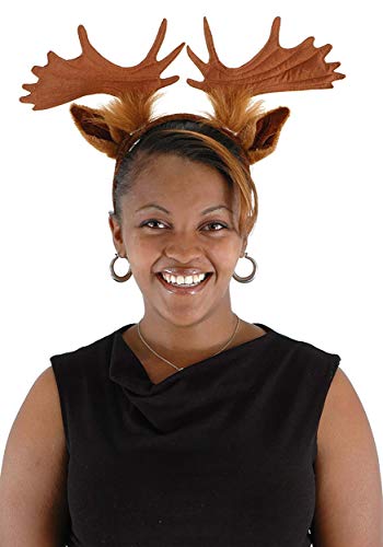 elope - Moose Animal Ears and Antlers Costume Headband Standard Brown