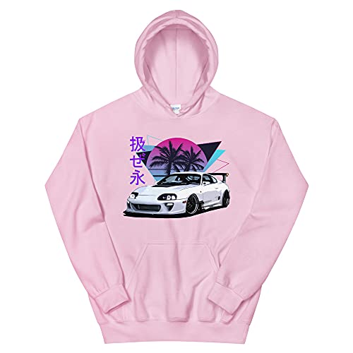 JG Infinite Vaporwave Aesthetic Supra JDM Tuning Drift Racing Unisex Hoodie Light Pink