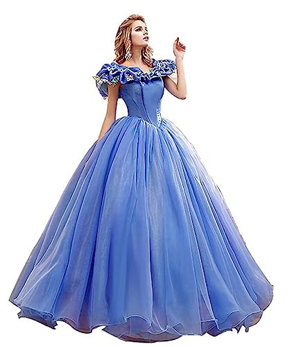 Chupeng Women's Princess Costume Off Shoulder Prom Gown Wedding Dresses Evening Gown Quinceanera Dress 2023 blue2 4