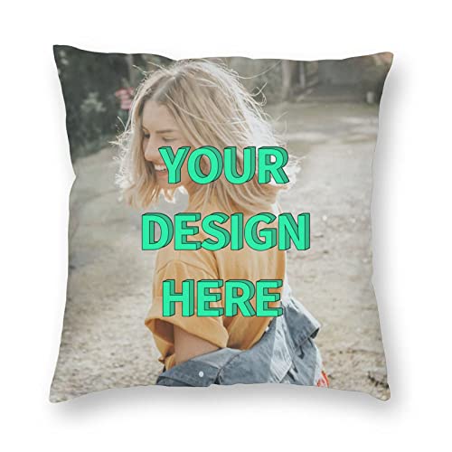 SSKBJTBDW Custom Pillow Case, Design Photos or Text Customize Throw Pillowcase, Two-Sides Printed Cushion Covers, Personalized Pet Photo Pillow, Love Photo Throw Pillow (18x18)
