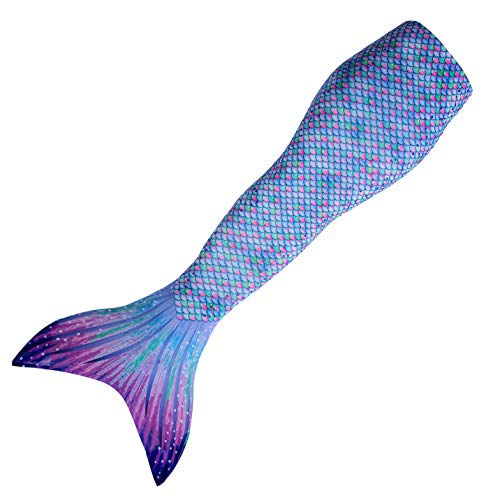 Mermaid Tail for Swimming (No Monofin) with MER-Shield Tip Protection, Child Sizes (Aurora Borealis, Child Large (8/10))