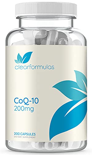 Clear Formulas CoQ10 200mg 200 Capsules Quick Absorption Non-GMO