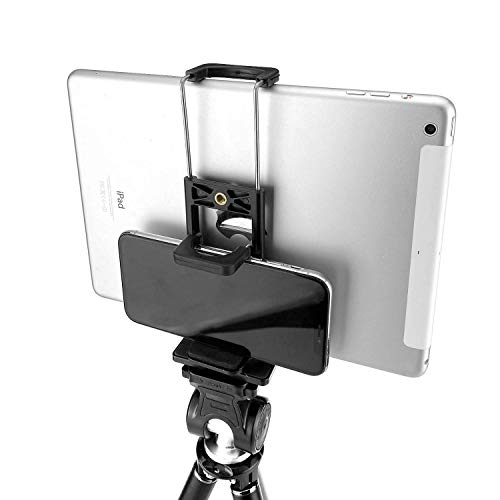 2 in 1 Universal Tablet Tripod Mount and Universal Smartphone Mount Holder for All Smartphones and Tablets with eCostconnection Microfiber Cloth