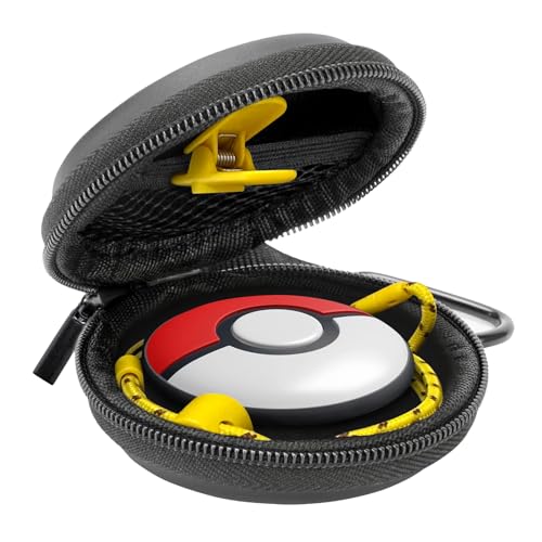 Doohoeek Hard Carrying Case 8cm for Pokémon GO Plus + 2023, Protective Case with Carabiner Clip for Nintendo Pokemon GO Plus + Cover Case, Black