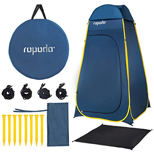 ROPODA Pop Up Tent 83inches x 48inches x 48inches Shower Tent, Upgrade Privacy Tent, Porta-Potty Tent Chaing Tent Includes 1 Removable Bottom,8 Stakes,1Removable Rain Cover,1 Carrying Bag