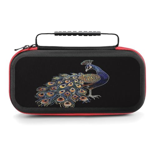 AoHanan Switch Carrying Case Peacock Switch Game Case with 20 Games Cartridges Hard Shell Travel Protection Storage Case for Console & Accessories