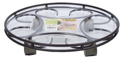 Plastec 716642 Plant Support Saucer Caddy, Silver
