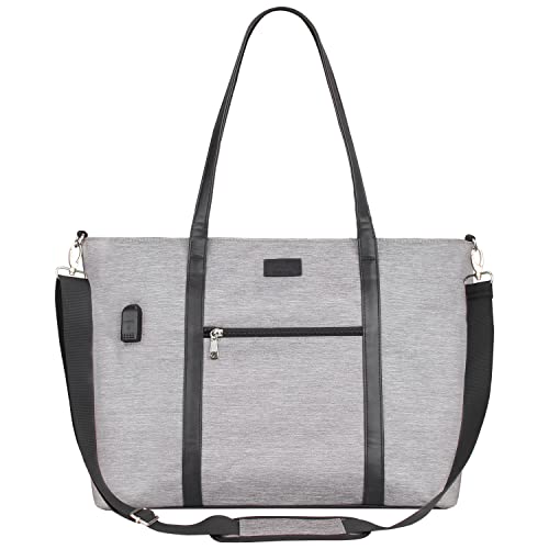 Laptop Bag for Women 17.3 Inch Laptop Tote Bag Teacher Bag Work Bag with USB Charging Port Computer Tote Bag Large Handbag Satchel Shoulder Bag