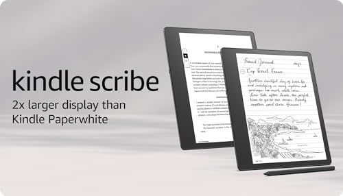 Amazon Kindle Scribe (16 GB) - 10.2” 300 ppi Paperwhite display, a Kindle and a notebook all in one, convert notes to text and share, includes Basic Pen