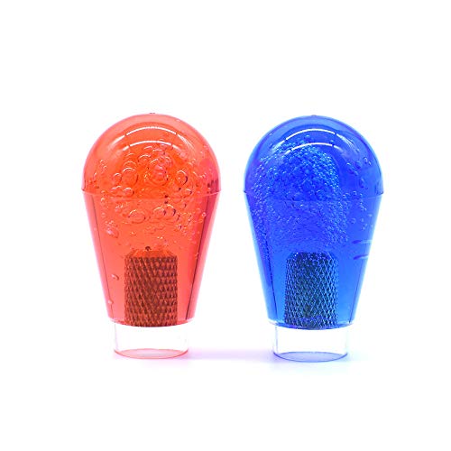 Arcity 2 Pcs Arcade Joystick Oval Bat Top Topper Knob Ball Red and Blue Transparent Clear Handle American Type Style for Zippy SANWA SEIMITSU Arcade1up Machine Console Cabinet New (HY-PJ093-1)