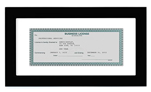 Americanflat 5x10 Business License Frame in Black with Shatter-Resistant Glass, Hanging Hardware, and Built-in Easel for Wall and Tabletop Display