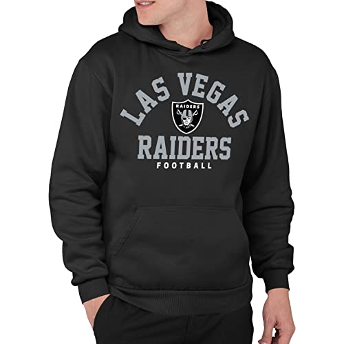 Junk Food Clothing x NFL - Las Vegas Raiders - Classic Team Logo - Unisex Adult Pullover Fleece Hoodie for Men and Women - Size 3X-Large , Black