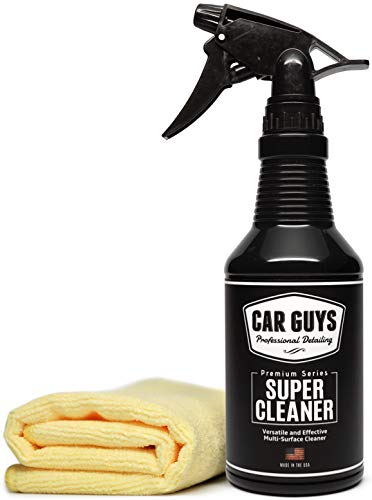 CAR GUYS Super Cleaner | Effective Car Interior Cleaner | Leather Car Seat Cleaner | Stain Remover for Carpet, Upholstery, Fabric, and Much More! | 18 Oz Kit
