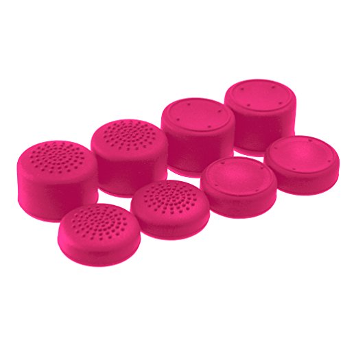 AceShot Thumb Grips (8pc) for Xbox One (Series X, S) & Steamdeck by Foamy Lizard – Sweat Free 100% Silicone Precision Raised Antislip Rubber Analog Stick Grips For Xbox One Controller (8 grips) PINK