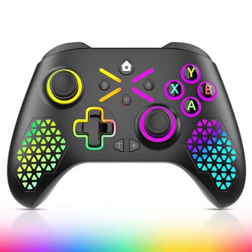 LED PC Wireless Controller for PC Windows,iOS,Android,Steam,PC Gaming Controlle with TURBO,Macro Function (Connecting to Xbox Consoles is Not Supported at This Time)