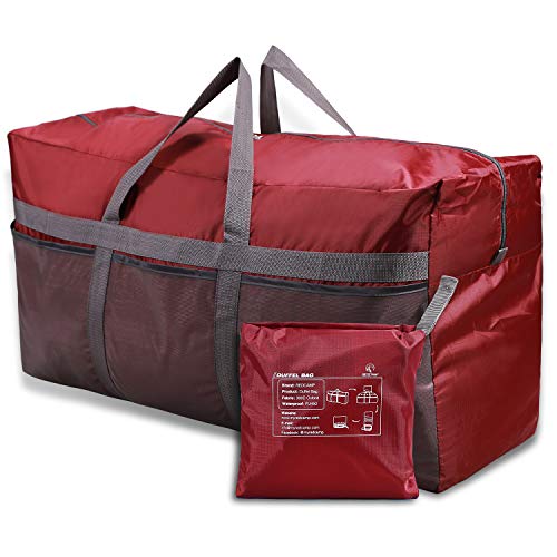 REDCAMP 96L Extra Large Duffle Bag Lightweight, Water Resistant Travel Duffle Bag Foldable for Men Women, Wine Red
