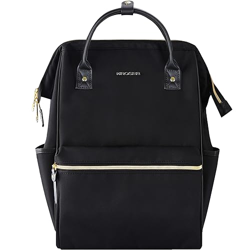 KROSER Laptop Backpack 17' Stylish Backpack Water Repellent College Casual Daypack with USB Port Travel Business Work Bag for Men/Women-Black