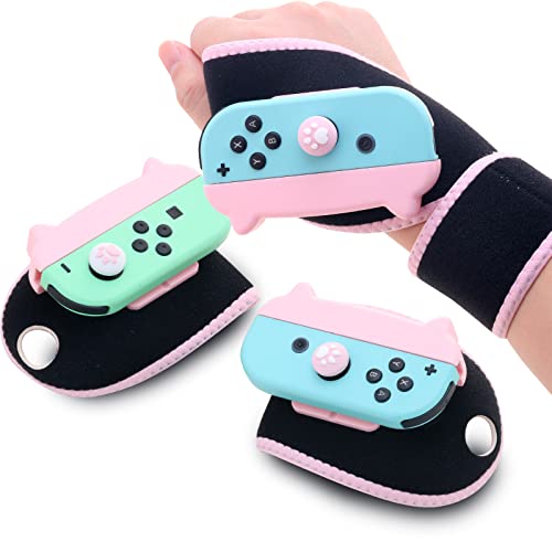 Switch Joy-Cons Arm Band, Switch Wrist Strap Compatible with Switch Boxing Games and Switch Dance 2024 - Pink (2 Packs)