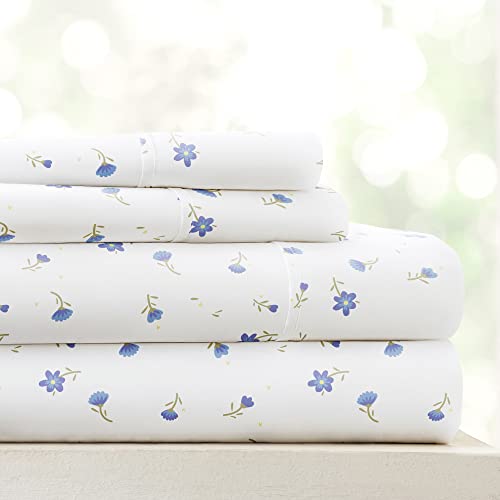Linen Market 4 Piece Queen Sheet Set (Light Blue Floral) - Sleep Better Than Ever with These Ultra-Soft & Cooling Bed Sheets for Your Queen Size Bed - Deep Pocket Fits 16' Mattress