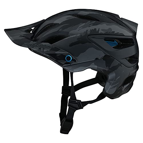 Troy Lee Designs A3 Adult Mountain Bike Helmet MIPS EPP EPS Premium Lightweight 16 Vents 3-way Adjustable Detachable Visor All Mountain Enduro Gravel Trail BMX Off-Road MTB - Brushed Camo Blue, MD/LG