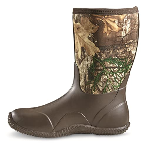 Guide Gear Men’s Mid Camo Bogger Rubber Boots Waterproof Rain Hunting Shoes