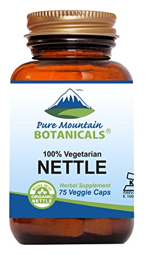 Pure Mountain Botanicals Stinging Nettle Leaf Capsules - Kosher Vegan Caps with 500mg Organic Stinging Nettles Leaf