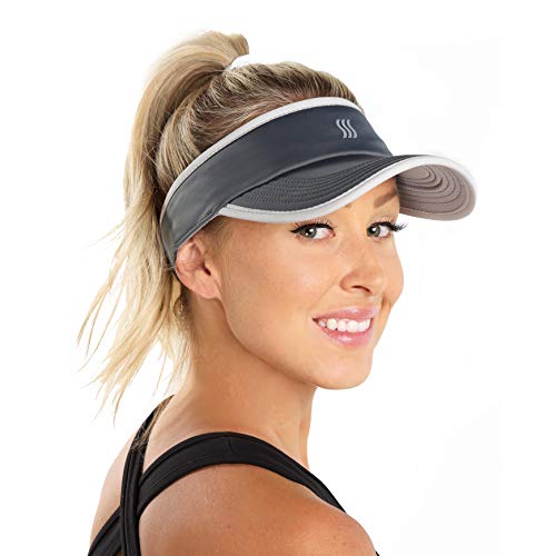 SAAKA Super Absorbent Visor for Women. Premium Packaging. Running, Tennis, Golf & All Sports. Lightweight & Adjustable. Graphite