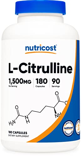 Nutricost L-Citrulline 1500mg, 180 Capsules - 750mg Per Capsule, Gluten Free, Non-GMO, Packaging May Vary