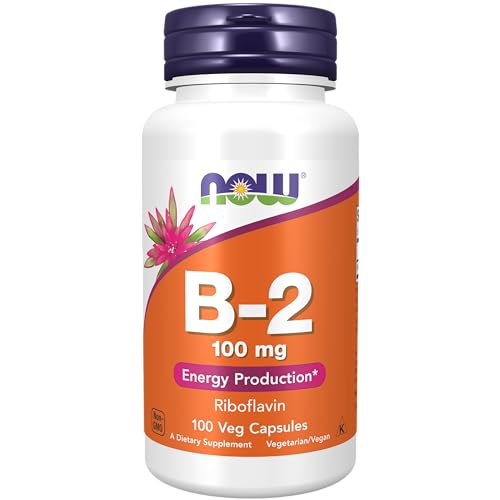 NOW Supplements, Vitamin B-2 (Riboflavin) 100 mg, Energy Production*, 100 Veg Capsules