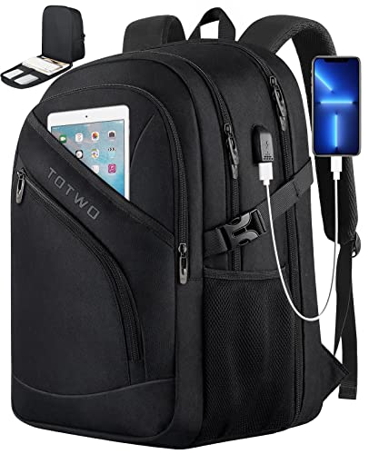 Laptop Backpack, Extra Large Backpack for Men Women, Computer Backpack, 17 Inch Travel Laptop Bag with USB Charging Port, Water Resistant Business TSA Approved Anti Theft College Work Backpack, Black