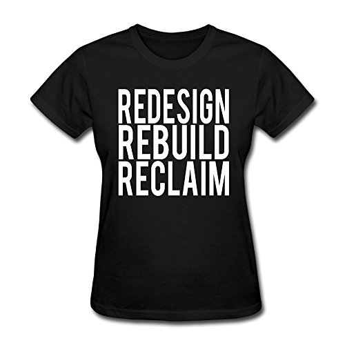 Pigou Polly Womens Seth Rollins Redesign Rebuild Reclaim Cotton T-Shirt Short Sleeve Black