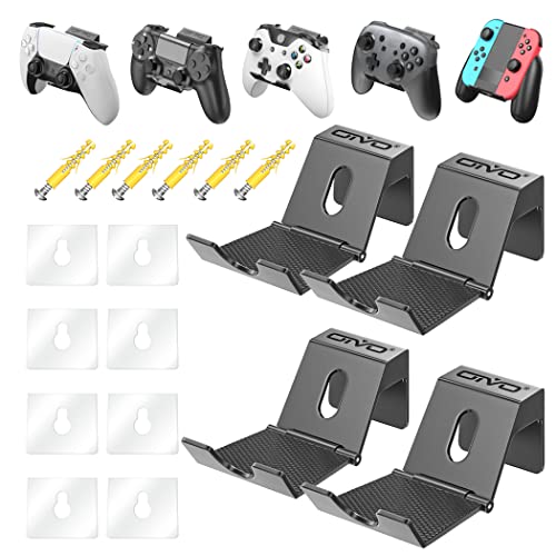 OIVO Controller Wall Mount Holder for PS3/PS4/PS5/Xbox 360/Xbox One/S/X/Elite/Series S/Series X Controller, Pro Controller, Upgraded Adjustable Wall Mount for Video Game Controller&Headphones- 4 Pack