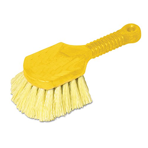 Rubbermaid Commercial 8' Utility Scrub Brush, Plastic Handle, Synthetic Bristles, Cleaning, Multi Purpose, Heavy Duty, Outdoor, Wheels and Tires