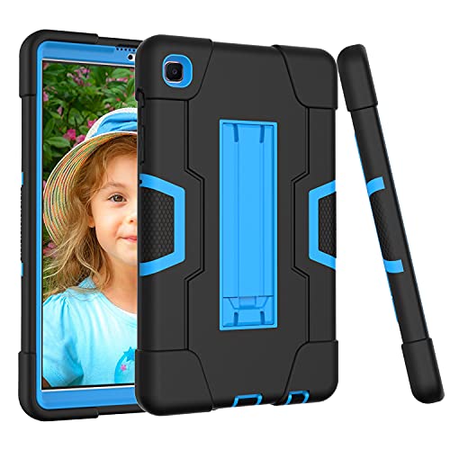 Bingcok Case for Galaxy Tab A7 Lite 8.7 Case, Heavy Duty Rugged Full-Body Hybrid Shockproof Drop Protection Cover Samsung 2021 Model SM-T220 / SM- T225 (1-Black+Blue)